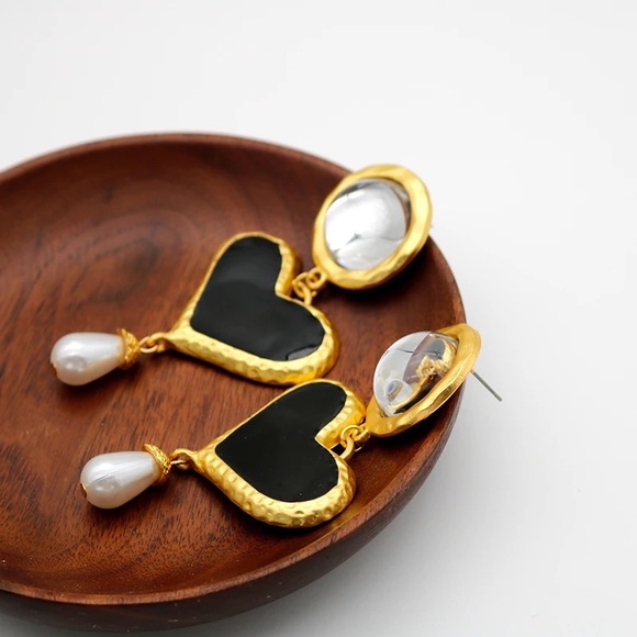 Zara Clear Hoops Chunky Boho Gold Big 3D Drop Geometric Lucite Earrings - Picture 11 of 13